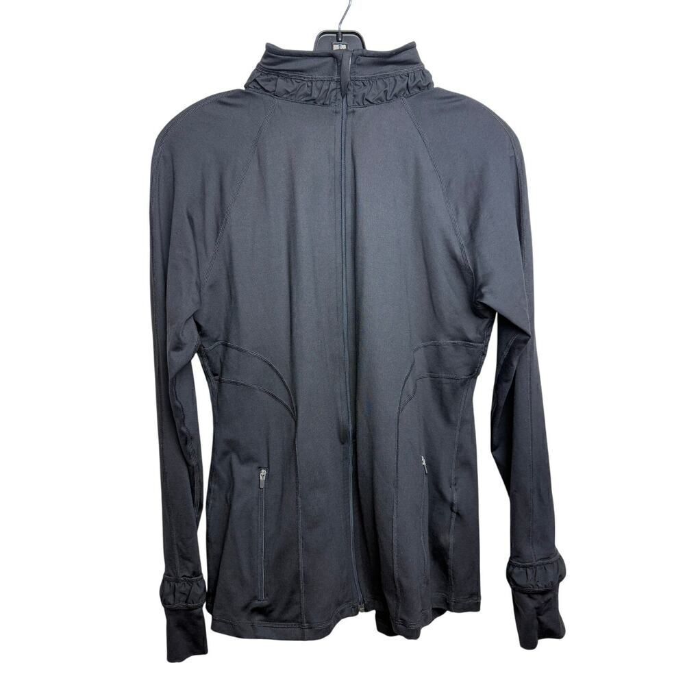 SPANX Full Zip Athletic Contour Jacket in Black Sz. L